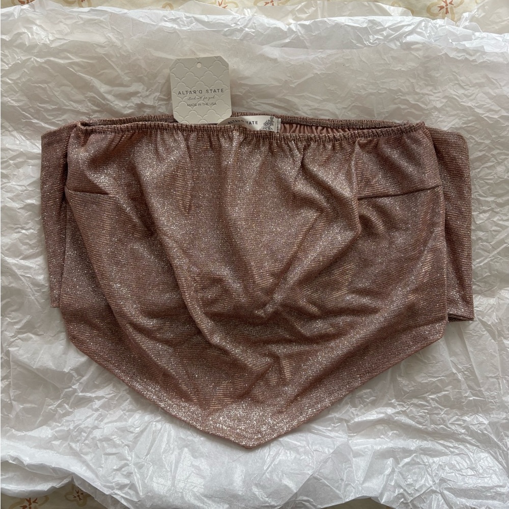 Altar'd State metallic bandeau top #glamour